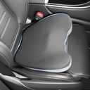 AntDiseno Car Seat Cushion, 2 in 1 Wedge Car Cushions or Lumbar Support for Driving, Extra Large Memory Foam Seat Cushion for Sciatica Pain Relief, Driver Seat Cushion for Car Truck, Black