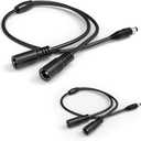 DC5525 12V Splitter Cable 2 Set, 5.5mm x 2.1mm 2 Way Power Adapter Y-Splitter 1 Male to 2 Female, 60cm/1.96 Ft Cord for LED Strip Lights & CCTV Cameras