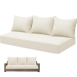 Outdoor 3-Seater Couch Cushions Set of 4, 72 x 24 Inches Deep Patio Cushion