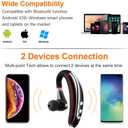 Bluetooth Headset,Wireless v5.0 Business Bluetooth Earpiece in Ear Lightweight Sweatproof Earphones with Mic Work for Cell Phones for Office/Workout/Driving Red