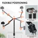 TARION Camera Desk Mount Overhead: Articulated Camera Arm Stand with Clamp 3/8'' 1/4'' Screws Adjustable Table Mount Flexible Gear Joints for DSLR, Phone, Projector TKA01-L (Upgraded Version)