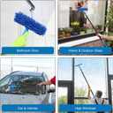 VITEVER Professional 69'' Window Squeegee Cleaner Tool with Extension Pole, 2-in-1 Squeegee for Window Cleaning Kit with Scrubber and Rotating Head, 1 Blade 2 Scrubber