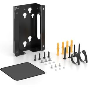 Metal Mount for Dell Docking Station with Mouse Pad Under Desk and Wall Mount for Dell Dock Station WD25 UD22 WD19 WD22TB4 WD19TBS SD25 Series Dock & Power Adapter Wall Mount Bracket for Dell Dock