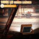 100W LED Solar Work Light, 466 LED 10000LM Magnetic Worklight with 5 Modes, 12000mAh Battary Rechargeable, IP66 Waterproof Portable Solar Outdoor Working Light for Emergency, Repair, Camping