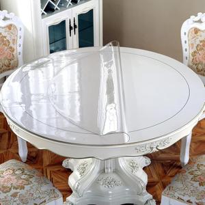 LovePads Round Clear Table Protector, 1.5mm Thick 44 Inch Plastic Table Cover, Waterproof Vinyl Tablecloth Round Protective Tabletop Pad for Kitchen Countertop Coffee Desk, Heavy Duty & Easy to Clean