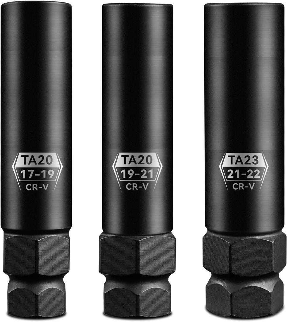 10 Spline Lug Nut Key, Lug Nut Socket Set For 3-Piece Pack Wheel Lock Removal Kit, Lug Nut Removal Tool Of TA20-17/19, TA20-19/21TA23-21/22, Cr-V Steel, Wheel Replacement Key To Double-Hex Heads