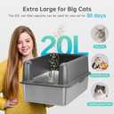 WoofiGo Enclosed Stainless Steel Cat Litter Box with Lid, XL Extra Large Litter Box for Big Cats, Metal Litter Pan High Sided, Never Absorbs Odors, Anti-Urine Leakage, Easy Cleaning, Include Scoop