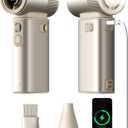 JISULIFE Portable Handheld Fan Ultra2, 9000mAh Max 25 Hrs, 5 IN 1, 100 Speed Turbo Fan Rechargeable 18W Power Bank with Flashlight, Metal Shell Multi-Function Travel Essentials Gifts for Men-Brown