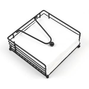 Fengzhe Napkin Holder for Table, Suitable for Kitchen, Restaurant, and Outdoor Use, Paper Cocktail Napkin Holder that Matches Various Dining Room Decor Styles, Black (7'' x 7''x 2.75'', Matte Black)