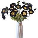 Kainonnan Artificial Flowers 5Pcs Poppies Flowers Artificial Silk Flowers for Home Office Wedding Outdoor Decor