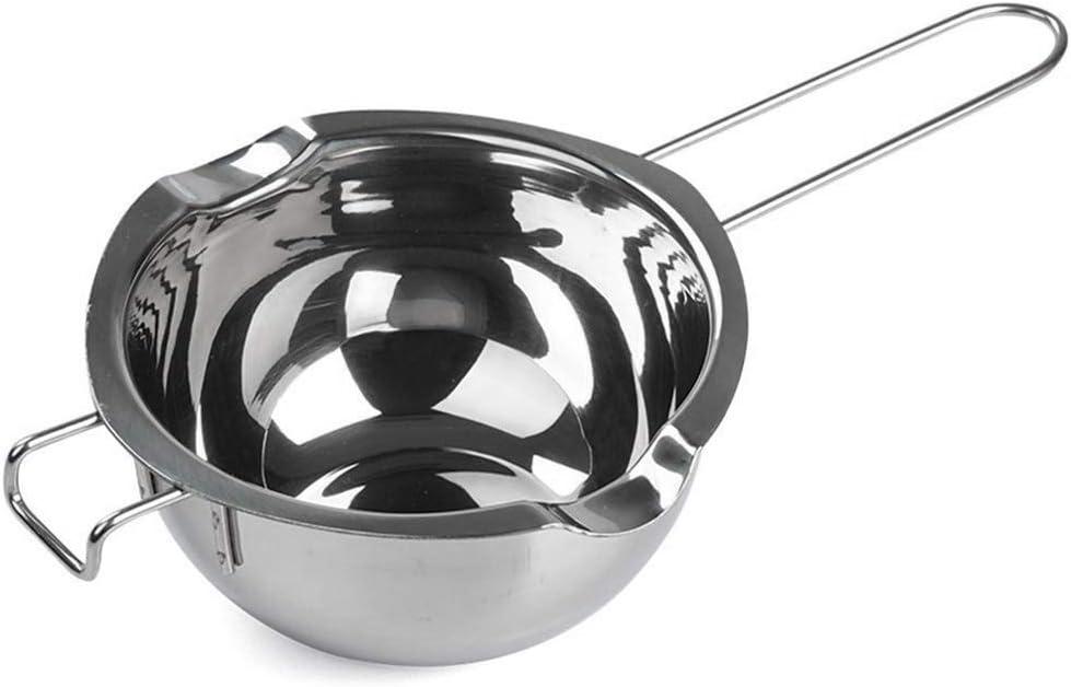 Stainless Steel Double Boiler Pot for Melting Chocolate, Candy and Candle Making (18/8 Steel, 2 Cup Capacity, 480ML) (480ML, Silver Handle)