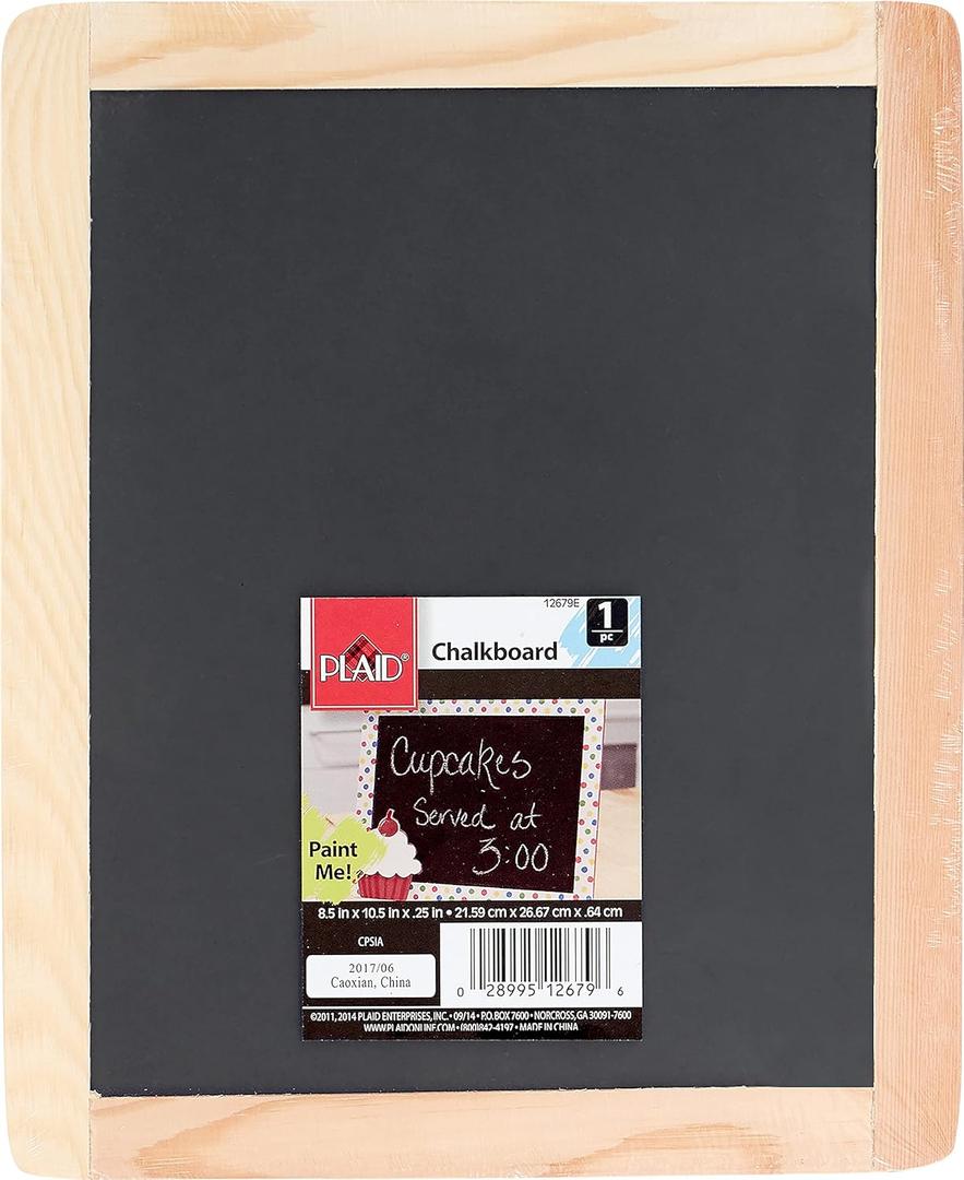 Plaid Double Sided Framed Chalkboard, 8.5"X10.5", 1 Pack
