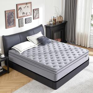 Vantto Queen Mattress, 12 Inch Hybrid Memory Foam Mattress in a Box with Upgrade Pocket Springs, Pressure Relief, Breathable Comfort and Durable, CertiPUR-US Certified, Medium Firm