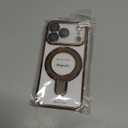 Mag-Stand Designed for iPhone 17 Pro Case Clear Supports Wireless Charging 17 Pro Case with Camera Protector Invisible Stand Ring Luxury Plating Soft TPU Shockproof Phone Cover 6.3",Gold