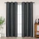 Chyhomenyc Coal Black Curtains 72 Inches Long 2 Panels for Living Room, Light Filtering Faux Linen Textured Soft Window Curtains, Farmhouse Home Decor Grommet Bedroom Drapes, 40Wx72L, 2PCS