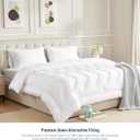 Duvet Insert Cotton Comforter King Size White Down Alternative Fill Duvet Insert 100% Cotton Shell Quilted Fluffy Comforter Lightweight All Season 8 Corner Tabs Durable Breathable Noiseless