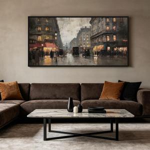 yiijeah Framed Artwork for Walls Extra Large Vintage Nature Earthy Wall Art City Canvas Paintings Decor for Living Room Bedroom Entryway 58x29 Inches