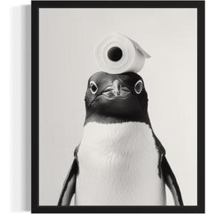Penguin Bathroom Unframed Wall Art Print Poster, Animal Restroom Decor Posters Prints Home Picture Painting Artwork Gallery 9b (Penguin (2), 20"L x 16"W, Unframed)