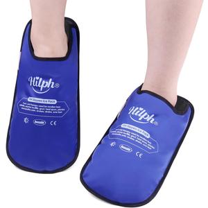 Hilph Foot Ice Pack Slippers for Plantar Fasciitis & Bunion 1 Pair, HSA or FSA Eligible Reusable Hot Cold Packs Gel Ice Slipper for Foot & Toes Pain, Gout, Foot Surgery, Neuropathy, Swollen (Blue) (One Size)