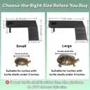 Turtle Basking Platform Stable Suction Cup Mounted Basking Platform with Support Base & Feeding Area for Turtle Tank Accessories Setups (Large)