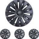 19 Inch Wheel Covers for Tesla Model Y Accessories 2020-2024 Matte Black ABS Material Hubcaps Replacement for Tesla Model Y 4PCSSun Style