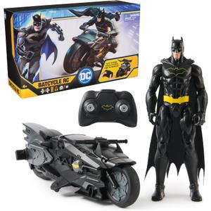 DC Comics, Batman Stealth Remote Control Batcycle with 12" Batman Action Figure, Super Hero Kids Toys for Boys and Girls Ages 4 & Up