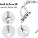 Secbolt Stainless Steel Bands Compatible with Apple Watch Band 38mm/40mm/41mm/42mm(Series 11/Series 10) iWatch Series 11/10/9/Ultra/SE/8/7/6/5/4/3/2/1, Dressy Metal Bangle Bracelet Women