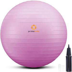 Primasole Exercise Ball for Balance Stability Fitness Workout Yoga Pilates at Home Office & Gym Birthing Ball for Pregnancy, Office Ball Chair (75 cm, Nail Pink)