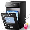 Oylus Nugget Ice Maker Countertop, Smart Pebble Ice maker with LCD Panel, 4min Making, 26lbs/ 24H Crushed Chewable Ice, Pellet ice maker with Timer Status Alert, Self-Cleaning, Chewy Ice for Home Party