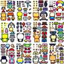 Pixel Buddy Make-a-Face Stickers for Kids  36 Sheets Sticker Pack with 700+ Mix & Match Stickers  Fun Craft Activity for Ages 38  Creative Screen-Free Toy for Travel & Parties