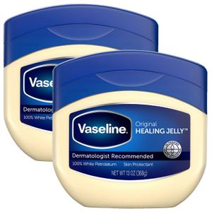 Vaseline Petroleum Jelly Value-Size 2-Pack  Dermatologist Recommended Skin Protectant, Healing Ointment for Beauty & Personal Care, 13 Oz Ea