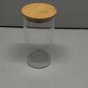 MOLFUJ 1200 ML / 40 FL Oz Glass Storage Container with Wood Lid, Stackable Clear Decorative Organizer Bottle Canister Pantry Jar with Air Tight Wooden Lid for Food, Coffee, Candy, Sugar, Salt, Tea