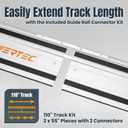 POWERTEC 71387 110" Track Saw Guide Rail Joining Set for Makita or Festool Track Saws Includes 2x55" Extruded Guide Rails and (2) Guide Rail Connectors for Woodworking Projects