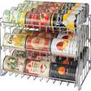 Kitchen Details 3 Tier Can Organizer | Chrome Steel Canned Food Storage Rack | Holds 36 Cans | Space-Saving Pantry & Cabinet Storage Solution | Easy Access to Canned Goods | Freestanding Design (14.5 x 11.5 x 11 inches)