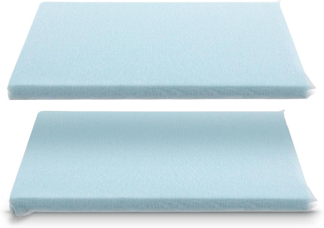 2 Pcs Adjustable Memory Foam Pillow Soft Ultra Thin Height 1.2'' Insert for Pillow for Neck Pain Relief, Slim Flat Memory Foam Layer for Neck Support for Back, Side and Stomach Sleeper (Blue)
