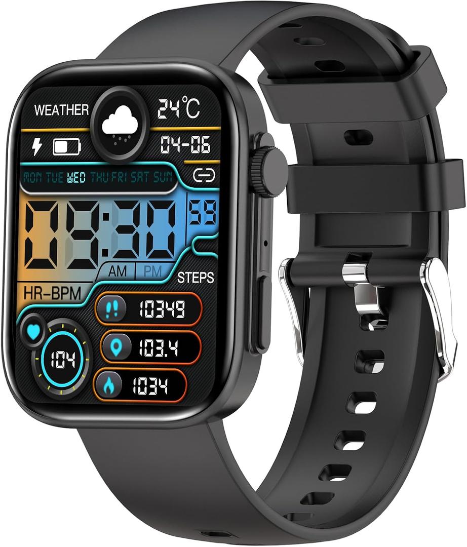 Smart Watches for Men Women, Make/Answer Calls, 2.01" HD Screen with 260+ Watch Faces, Heart Rate/SpO2/Sleep Monitor, 123 Sports Modes, Long Battery Life Fitness Watch Compatible with iPhone Android