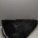 Black Round Rug Ultra-Soft Plush Modern Circle Area Rug for Kid's Bedroom, Fluffy Shag Circular Rug for Nursery Room, Non-Slip Home Decor Cute Black Carpet for Teen's Room 60x58