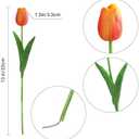 Kisflower 30Pcs Latex Tulips Real Touch Red and Yellow Artificial Flowers Fake Tulips Arrangement Bouquet for Home Office Wedding Decor (Red and Yellow)
