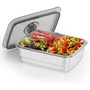 Electric Lunch Box For Adults - Rechargeable 75W Self-Heating Food Warmer with 1.5L Stainless Steel Container, Heated Lunch Box For Office, Picnic, Car & Outdoor Use(Silver)