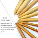 Weabetfu Large Size Bamboo Knitting Needle Straight Single Pointed Thick Knit Needles 13.8-inch Length Jumbo Knitting Needles for Huge Chunky Yarn Handmade DIY Knitting,US Size 50(25mm)