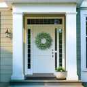 26'' Large Boxwood Wreath for Front Door, Porch, Window- Artificial Boxwood Leaves Greenery Outdoor Wreath for Home, Farmhouse Wall Decor- Spring, Summer, Fall, All Seasons (Green)