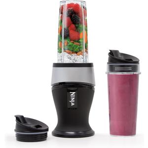 Ninja Fit Compact Personal Blender | Portable Blender for Smoothies, Shakes, and Frozen Blending | Includes (2) 16-oz. To-Go Cups and Spout Lids | 700 Watt | Black | QB3001SS