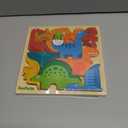 Dinosaur Puzzles for Kids Ages 3-5 - 3D Wooden Jigsaw Puzzle for Toddlers & Kids, 9x 9 Tray, Bright Colorful Shape Sorting, Promotes Creativity & Learning, Non-Toxic Gift Toy