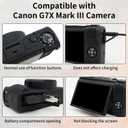 VOVMOEYA Camera Case for Canon Powershot G7 X Mark III with 2PCS Screen Protector,Full Pritection Soft G7X III Silicone Case Detachable Lens Cover Protective Cover for Canon G7XIII G7X3-Black