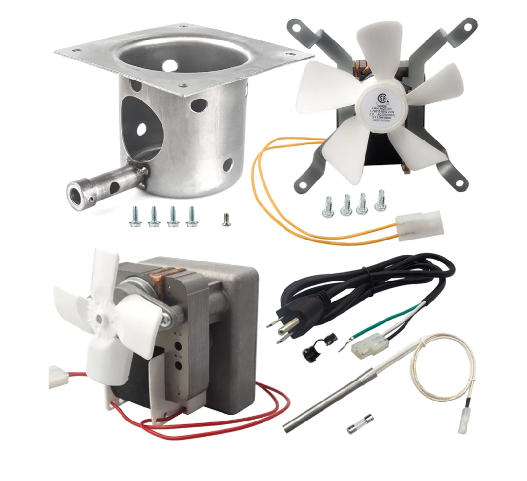 Pellet Grill Repair Kit,Upgraded 2.0 RPM Auger Motor, Induction Fan, Fire Burn Pot and Hot Rod Ignitor, Power Cord Compatible with Traeger/Pit Boss/Z Grills/Camp Chef Wood Pellet Grills