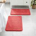 MIULEE Set of 2 Non Slip Shaggy Bathroom Rugs Extra Thick Soft Bath Mats Plush Microfiber Absorbent Water for Tub Shower Machine Washable, Valentines Day Decor (Coral, 16x24 Inches)