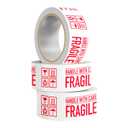 Warning Label Tape for Shipping, Caution Packaging Tape Roll for Parcel, Package, Cardboard, Boxes, HotMelt Sealing Packing Printing Tape 2" x 110 Yard (per roll) (Fragile)