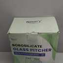 Netany 2 Pack 2 Liters/68 oz Square Glass Pitcher with Lid and Handle for Fridge, Iced Tea and Coffee Carafe Beverage Serveware, Heat Resistant Borosilicate Water Jug for Hot/Cold Drinks and Milk