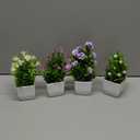Der Rose 4 Pack Small Fake Plants Mini Artificial Faux Plants Indoor with Flowers Spring Decorations for Home Room Farmhouse Desk House Bathroom Decor