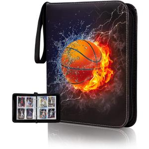 CDROPS Yellow 400 Card Binder with 50 Removable Pages, Compatible with Basketball, TCG, and Other Standard Size Cards